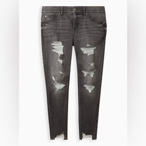 Torrid Bombshell Skinny Super Soft High-Rise Destructed Jean